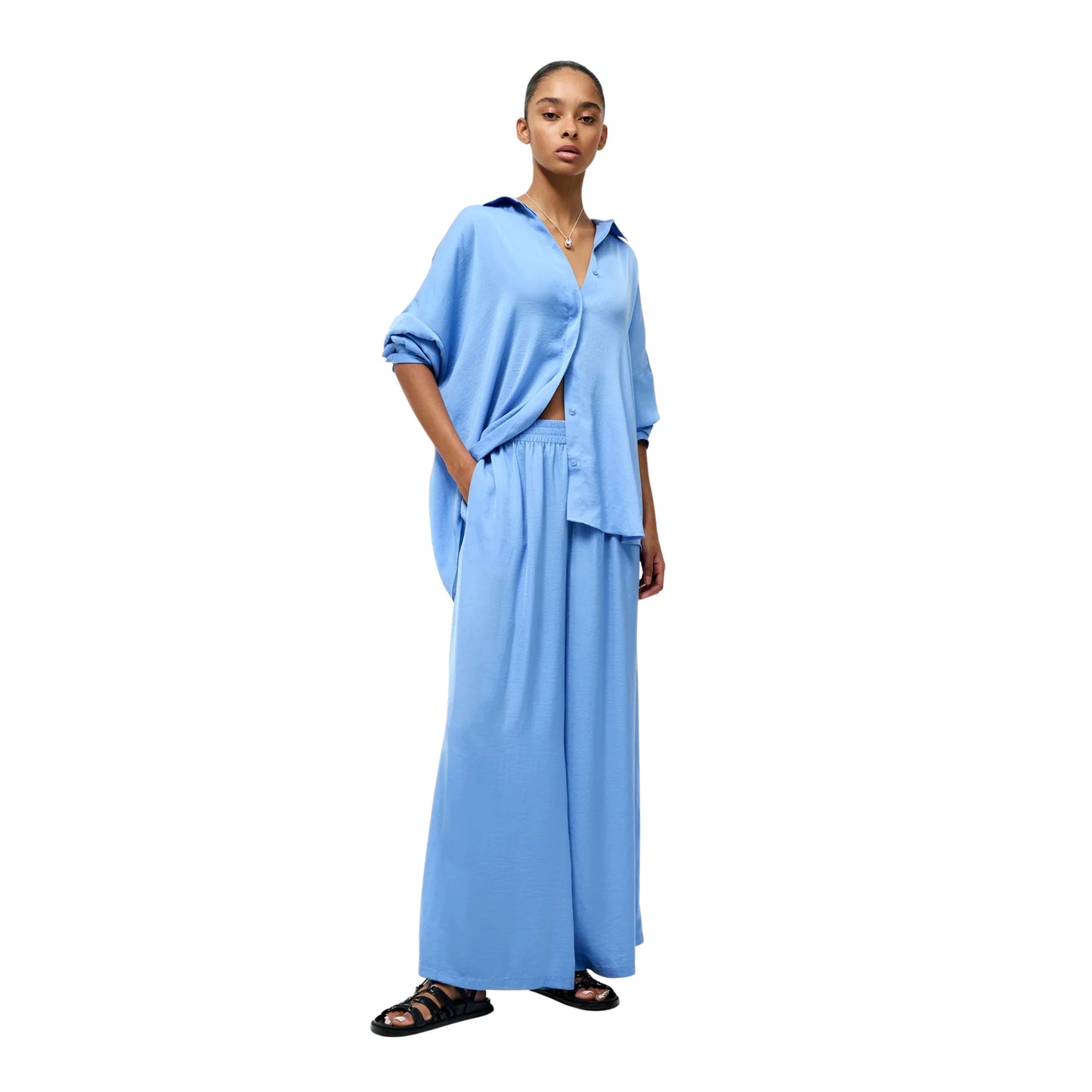 Cornflower Blue - Lifestyle - French Connection Womens-Ladies Damasco Drop Shoulder Shirt