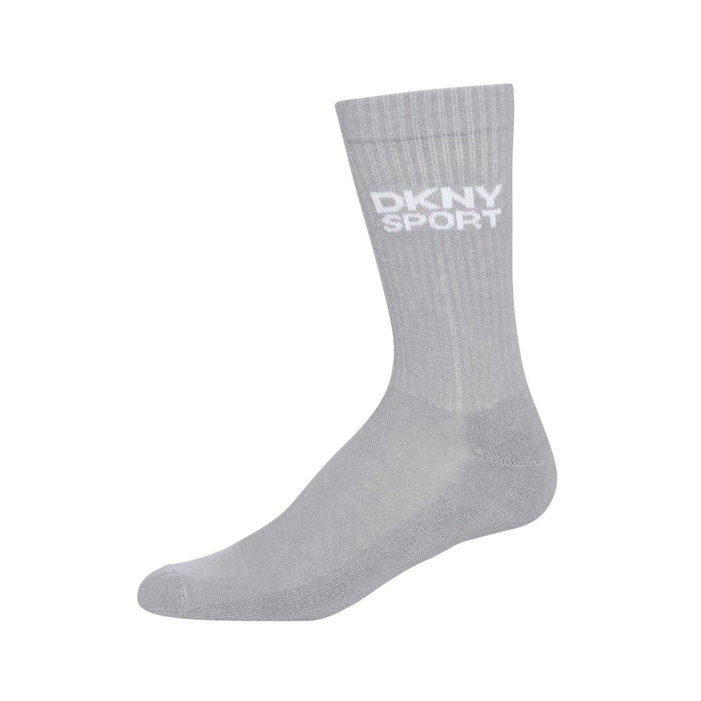 Black-White-Grey - Pack Shot - DKNY Mens Radde Logo Sports Socks (Pack of 6)