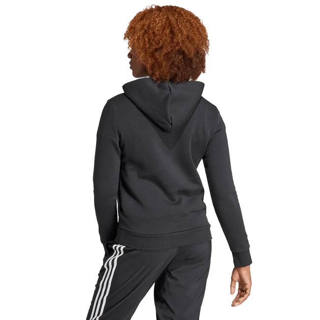 Black - Back - Adidas Womens-Ladies Essentials Big Logo Fleece Hoodie