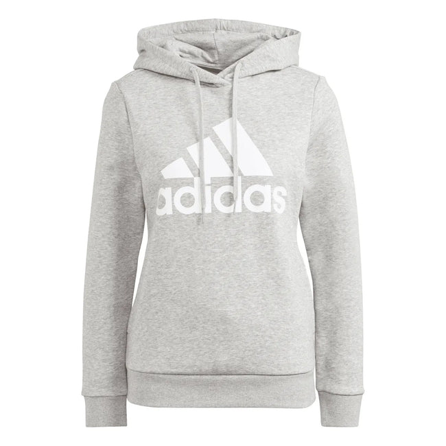 Grey - Front - Adidas Womens-Ladies Essentials Big Logo Fleece Hoodie