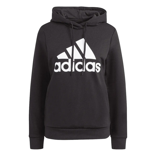 Black - Front - Adidas Womens-Ladies Essentials Big Logo Fleece Hoodie