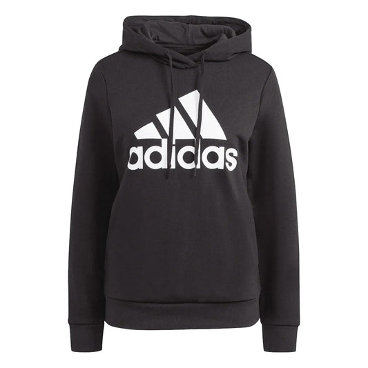 Black - Front - Adidas Womens-Ladies Essentials Big Logo Fleece Hoodie