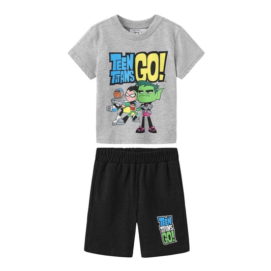 Dark Titan Blue - Front - Teen Titans Go Childrens-Kids Character Top & Bottom Set