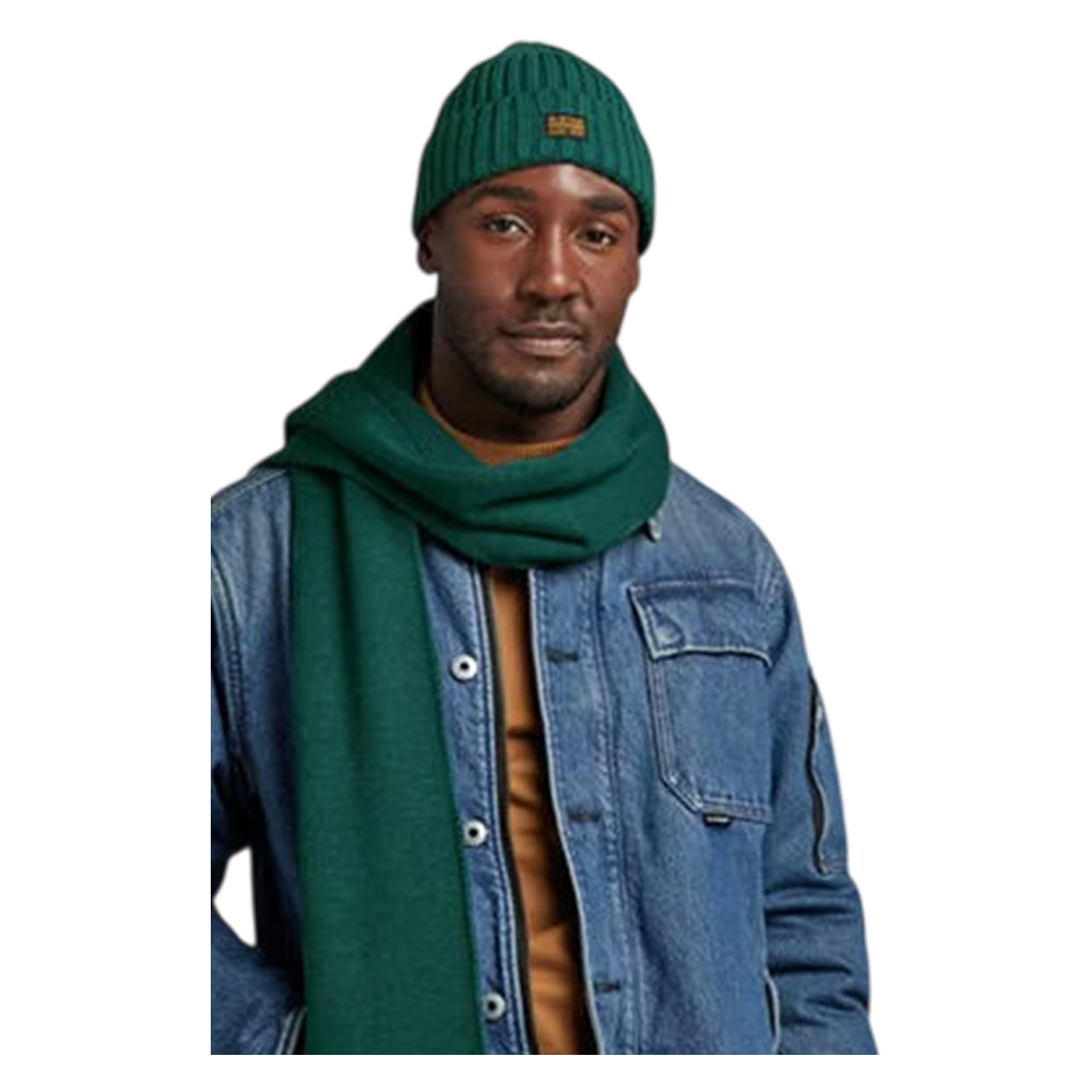 Green - Back - G-Star Effo Logo Midweight Knitted Scarf