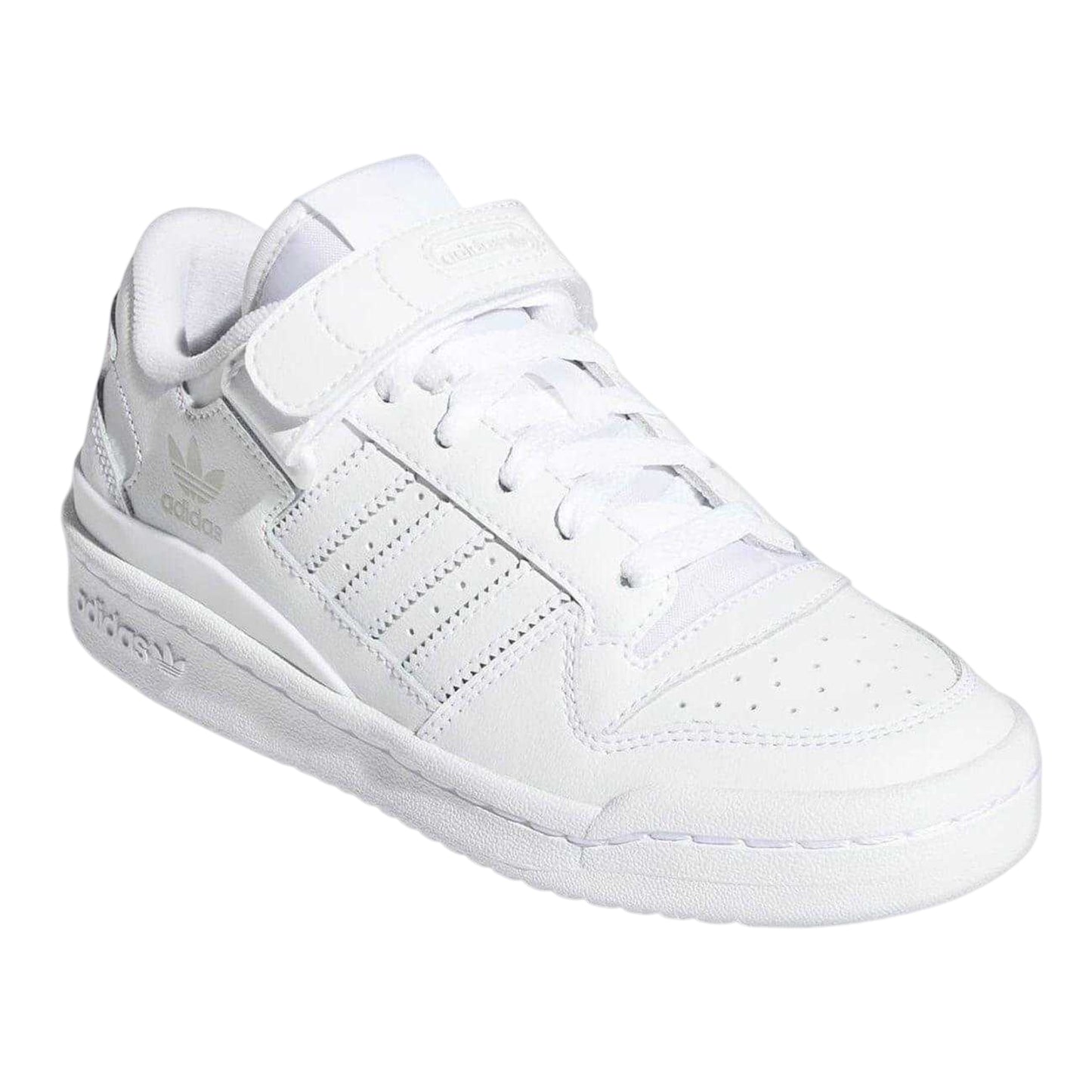 White - Pack Shot - Adidas Childrens-Kids Forum Low Cut Shoes