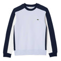 Blue-White - Front - Lacoste Mens Colour Block Crew Neck Sweatshirt