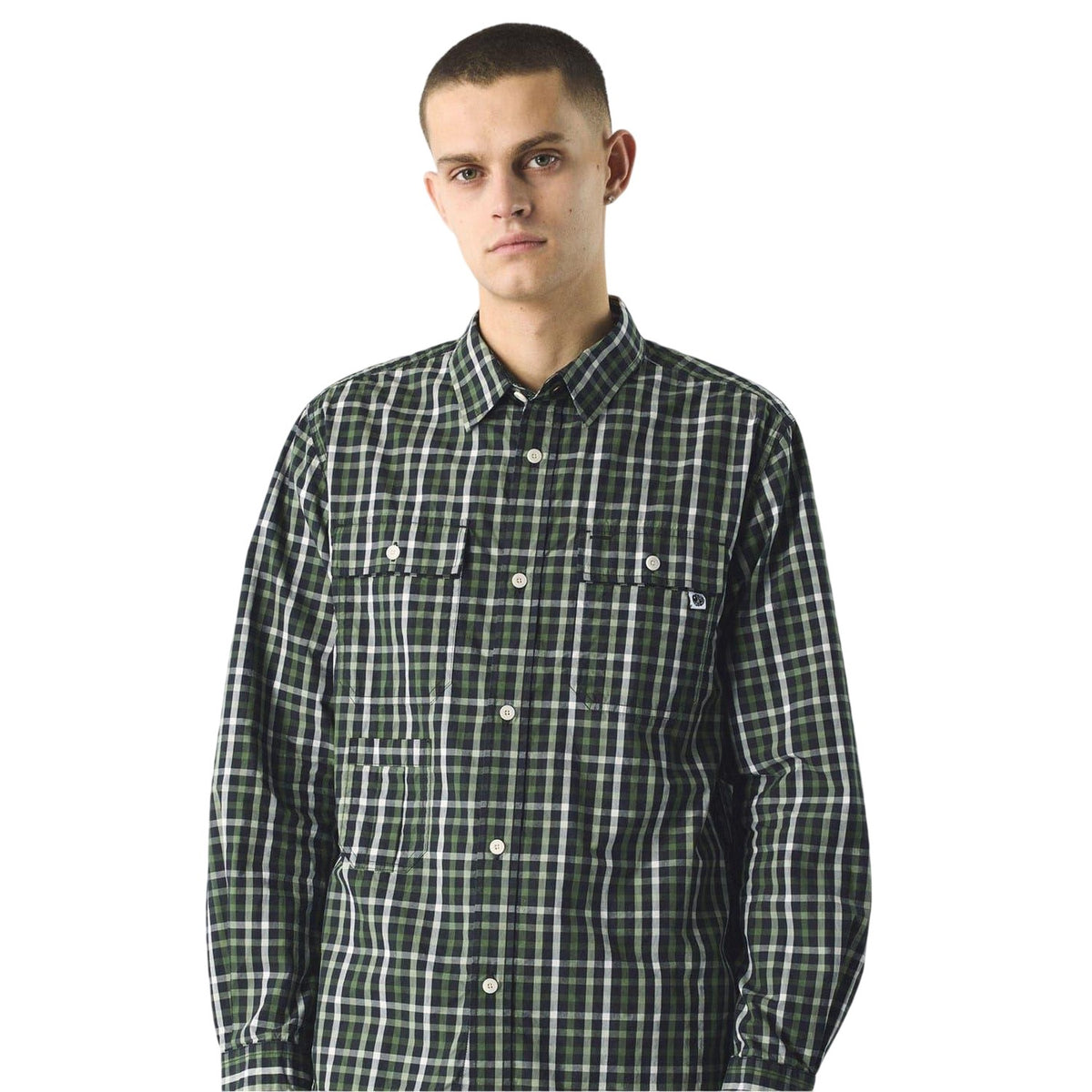 Black - Side - Pretty Green Mens Pelton Checkerboard Shirt