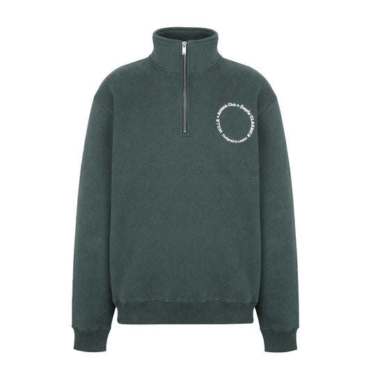 Pine - Front - Jack Wills Mens Quarter Zip Long-Sleeved Athletic Sweatshirt