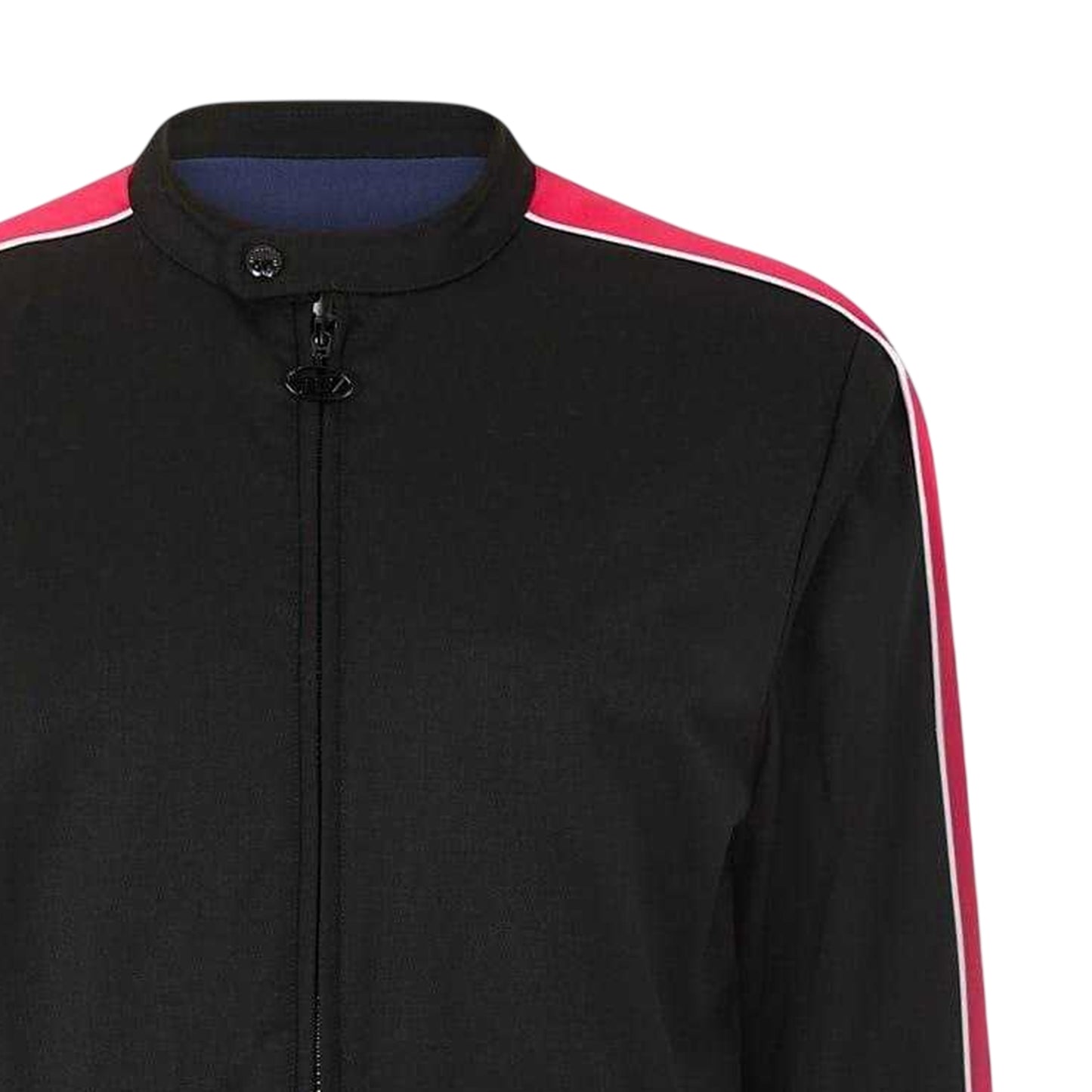 Black-Red - Side - Diesel Mens Contrast Panel Long-Sleeved Biker Jacket