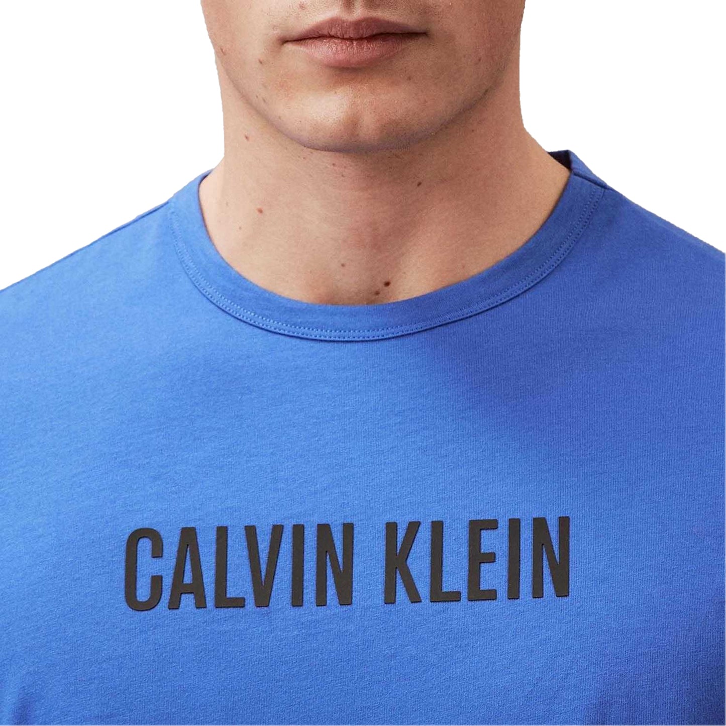 Blue - Side - Calvin Klein Mens Logo Lounge T-Shirt