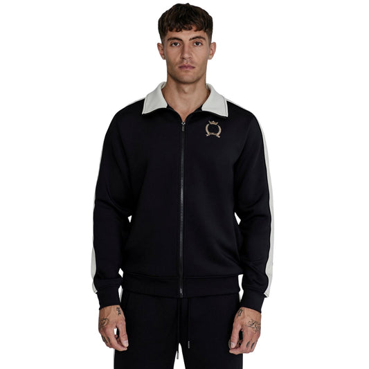 Black - Front - SikSilk Mens Crest Long-Sleeved Track Jacket