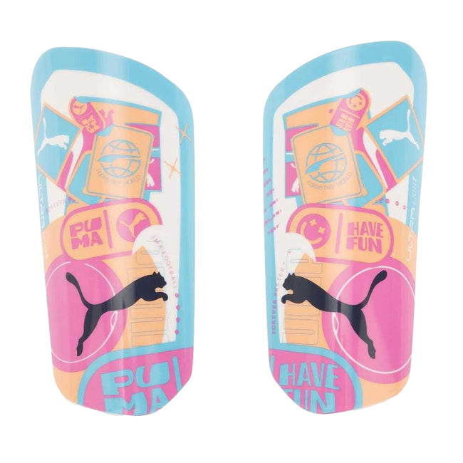 White-Pink - Front - Puma Volume Up Ultra Light Shin Guards