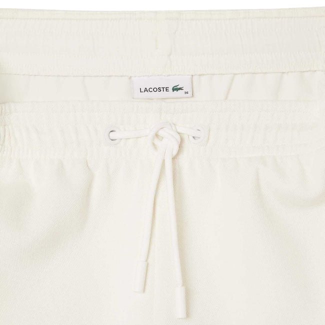 Cream - Back - Lacoste Womens-Ladies Pique Contrast Panel Shorts