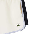 Cream - Side - Lacoste Womens-Ladies Pique Contrast Panel Shorts