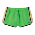 Green - Front - Lacoste Womens-Ladies Pique Contrast Panel Shorts