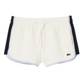 Cream - Front - Lacoste Womens-Ladies Pique Contrast Panel Shorts