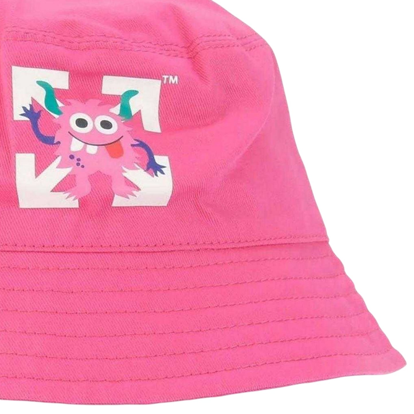Pink - Side - Off White Canvas Bucket Hat