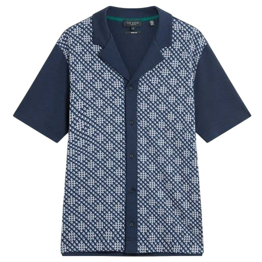 Navy - Front - Ted Baker Mens Danlibe Argyle Shirt