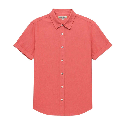 Coral - Front - Roamers Mens Plain Collared Shirt