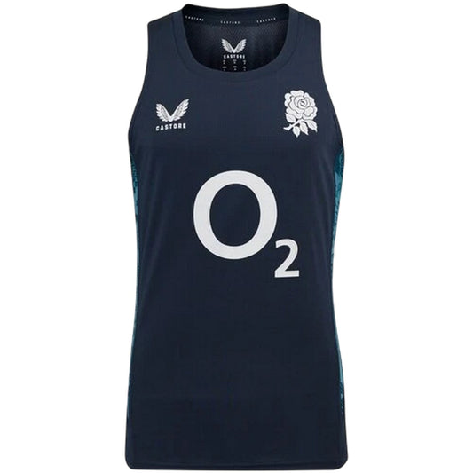 Ink-Storm - Front - Castore Mens 2025 England Red Roses Performance Vest Top