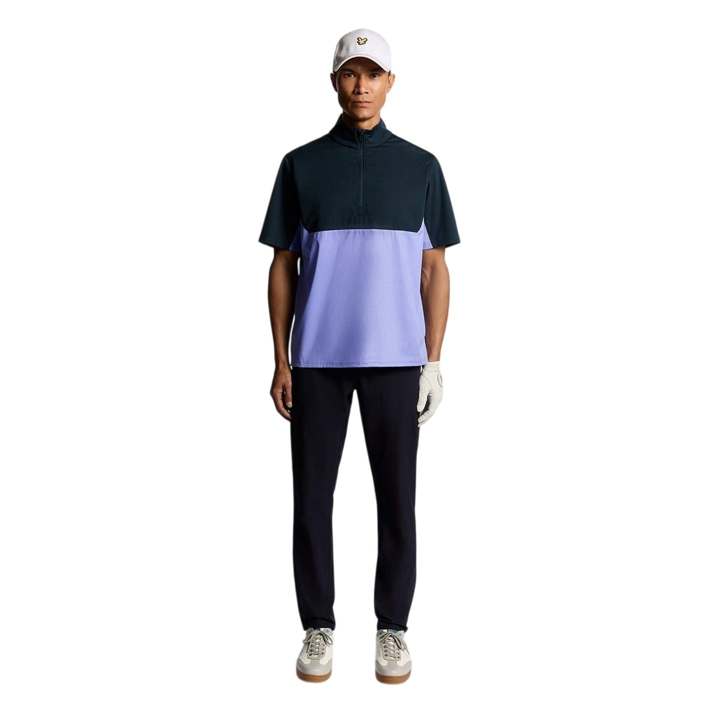 Moonlight Navy - Lifestyle - Lyle & Scott Mens Colour Block Half Zip Top