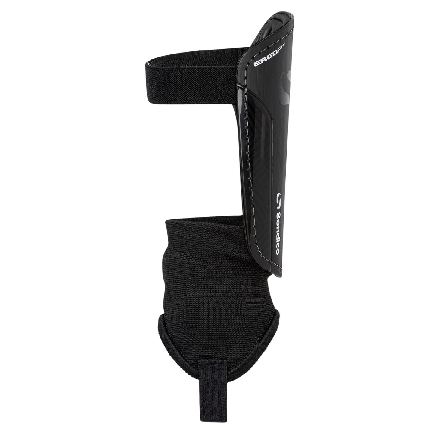 Black-White - Side - Sondico Logo Football Shin & Ankle Guards