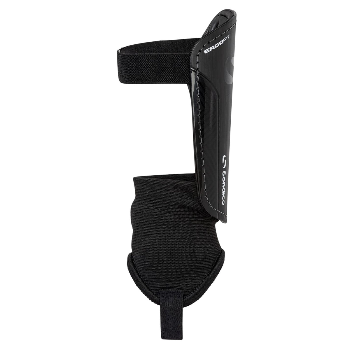 Black-White - Side - Sondico Logo Football Shin & Ankle Guards