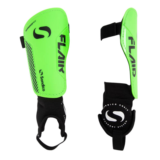 Green-Black - Front - Sondico Logo Football Shin & Ankle Guards