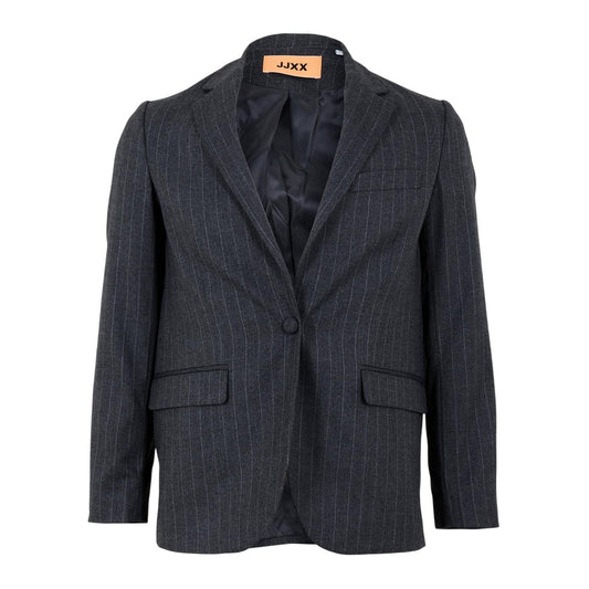 Grey Melange - Front - JJXX Womens-Ladies Mary Stripe Single-Breasted Blazer