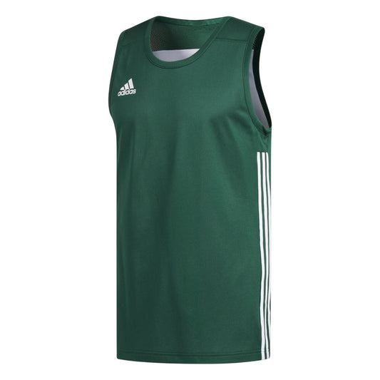 Dark Green-White - Front - Adidas Mens Speed Reversible Sleeveless Basketball Jersey