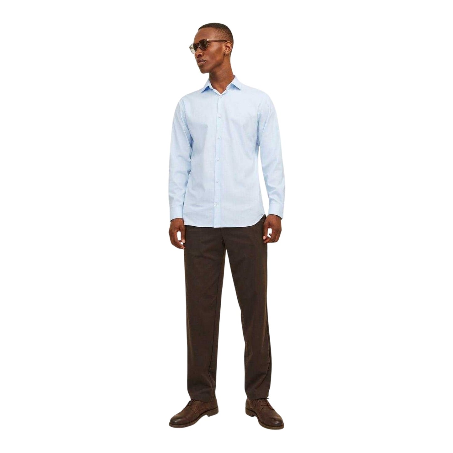 Chambray Blue - Lifestyle - Jack And Jones Mens Parker Cuffed Long-Sleeved Formal Shirt