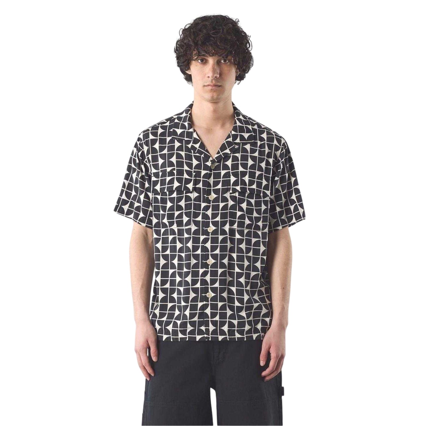 Black - Lifestyle - Pretty Green Mens Bauhaus Regular Short-Sleeved Shirt