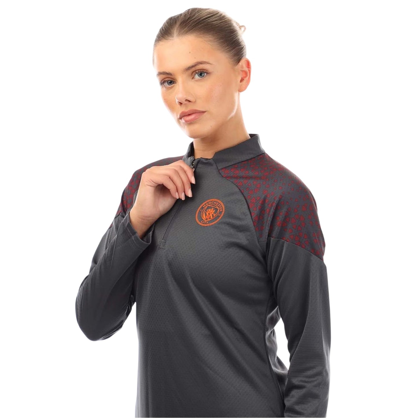 Grey - Side - Puma Womens-Ladies 2023-24 Manchester City FC Training Track Top