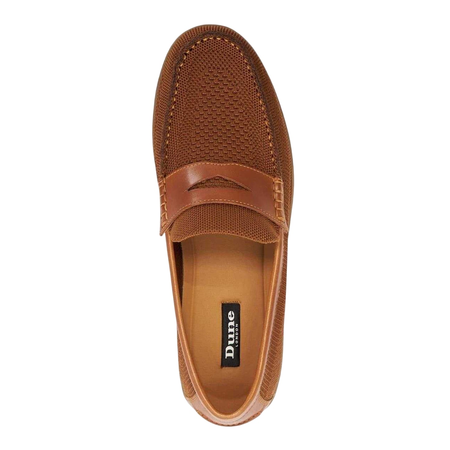 Tan - Lifestyle - Dune London Mens Berklee Knitted Moc Toe Flat Penny Loafers