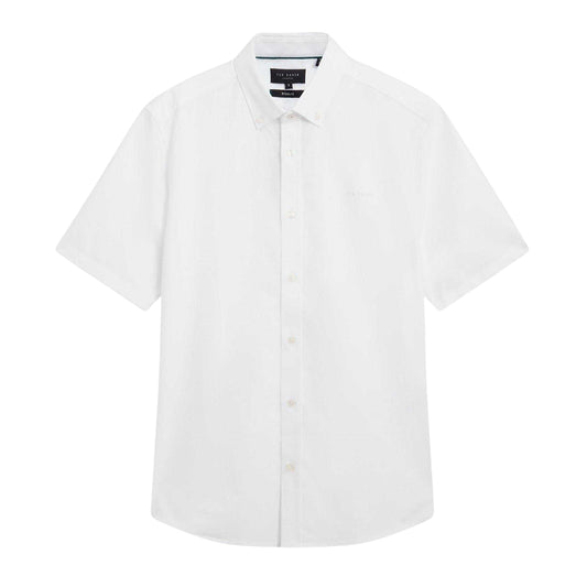 White - Front - Ted Baker Mens Oxford Regular Short-Sleeved Shirt