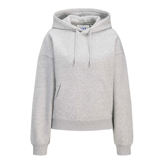Light Grey Melange - Front - JJXX Womens-Ladies Vesterbro Long-Sleeved Hoodie