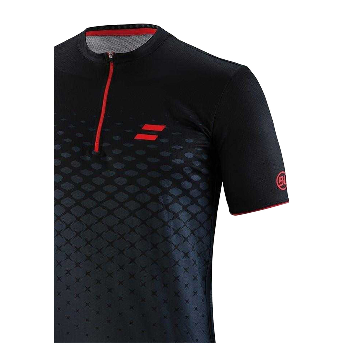Black-Red - Side - Bicycle Line Mens Rayon Cycling Jersey