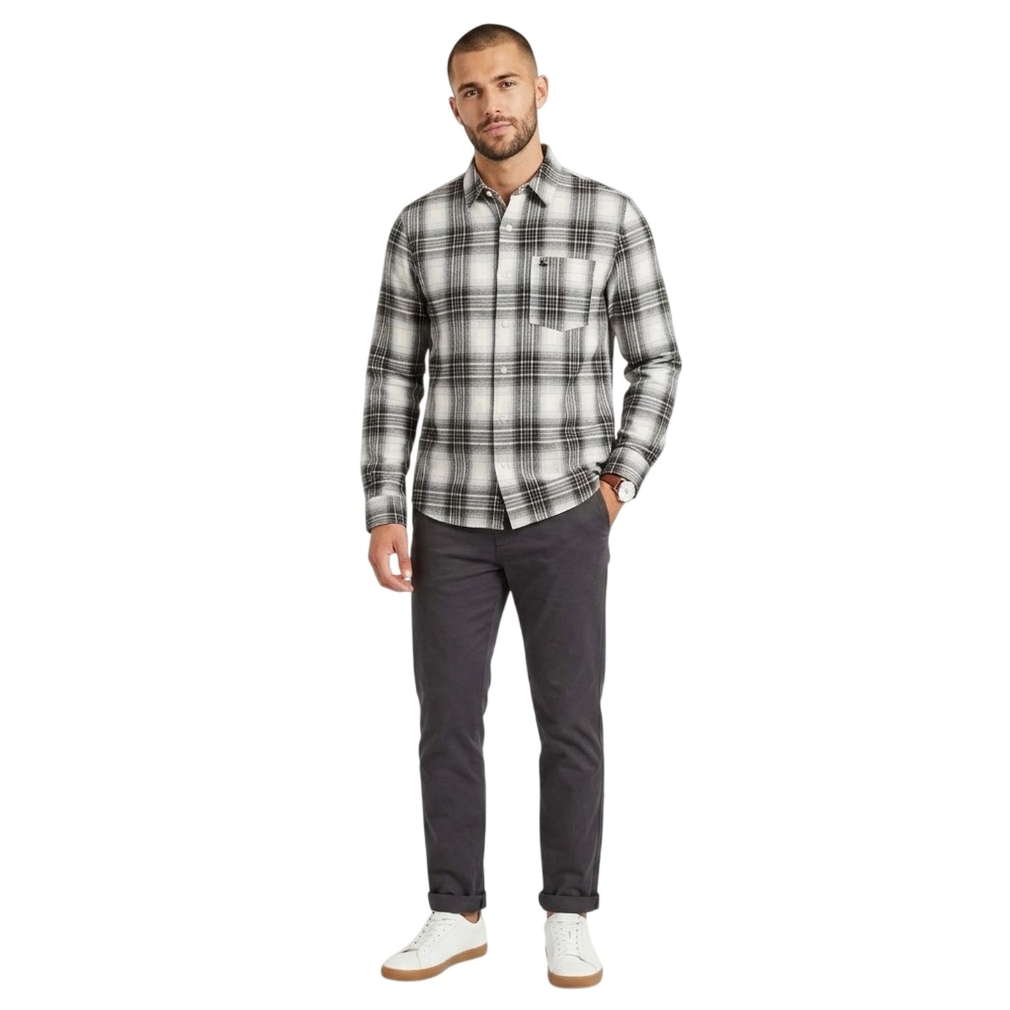Off White - Lifestyle - Jack Wills Mens Plaid Long-Sleeved Shirt