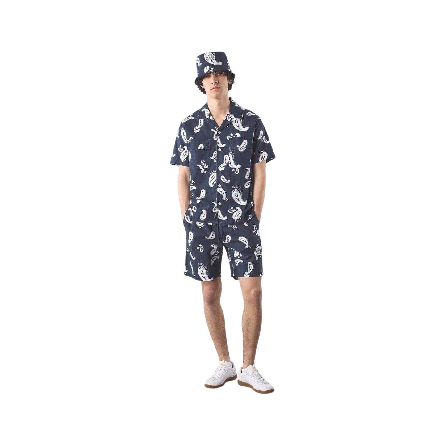 Navy - Lifestyle - Pretty Green Mens Widnes Paisley Regular Shirt
