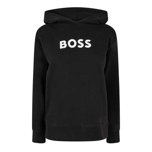 Black - Front - Boss Womens-Ladies Logo Hoodie