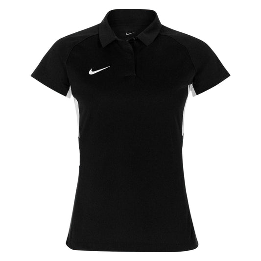 Black-White - Front - Nike Womens-Ladies Contrast Panel Raglan Polo Shirt