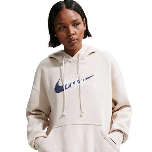 Blue - Front - Nike Womens-Ladies Chenille Fleece Hoodie
