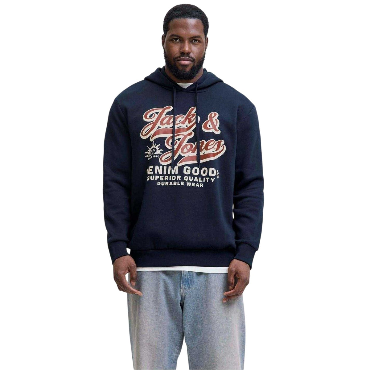 Sky Captain - Lifestyle - Jack And Jones Mens Lettering Logo Long-Sleeved Hoodie