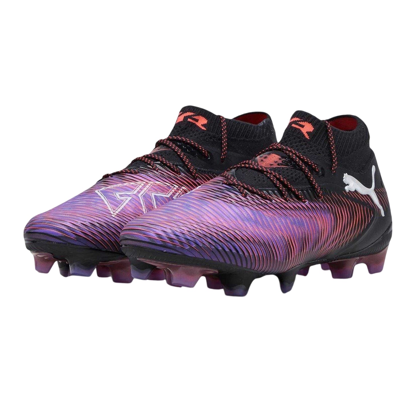 Black-Purple - Close up - Puma Womens-Ladies Future 8 Ultimate Firm Ground Football Boots