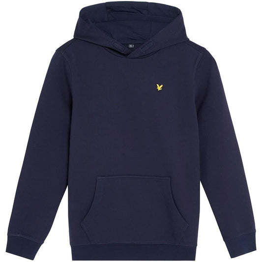 Dark Navy - Front - Lyle & Scott Childrens-Kids Embroidered Logo Kangaroo Pocket Hoodie