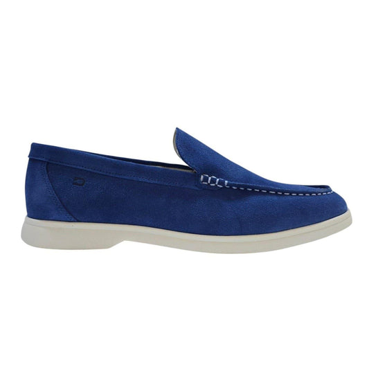 Blue - Front - Nicholas Deakins Mens Francis Suede Slip-on Loafers