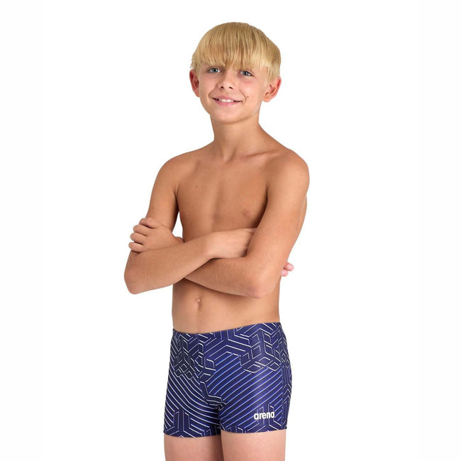 Navy - Pack Shot - Arena Boys Kikko Swim Shorts