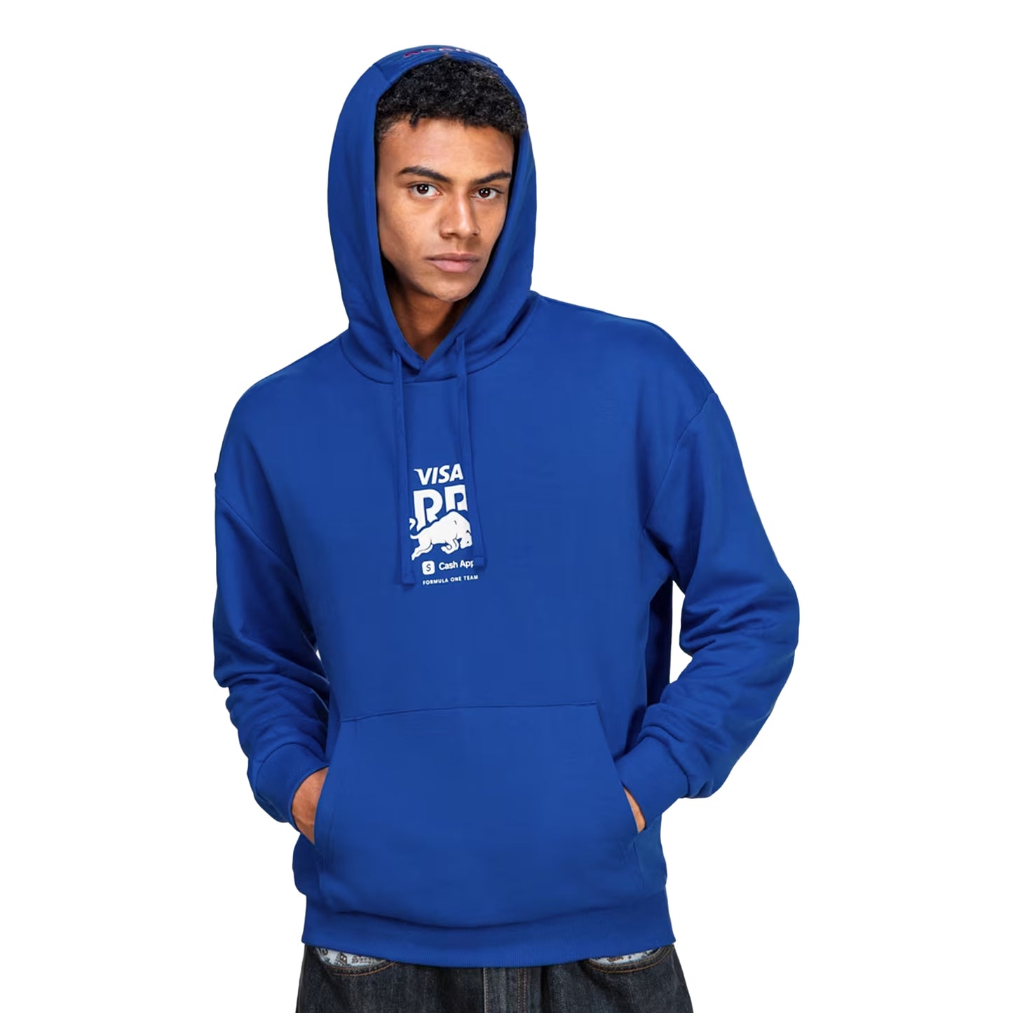 Blue - Side - Hugo Mens Pull Over Hoodie