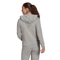 Grey - Back - Adidas Womens-Ladies Essentials Striped French Terry Full Zip Hoodie
