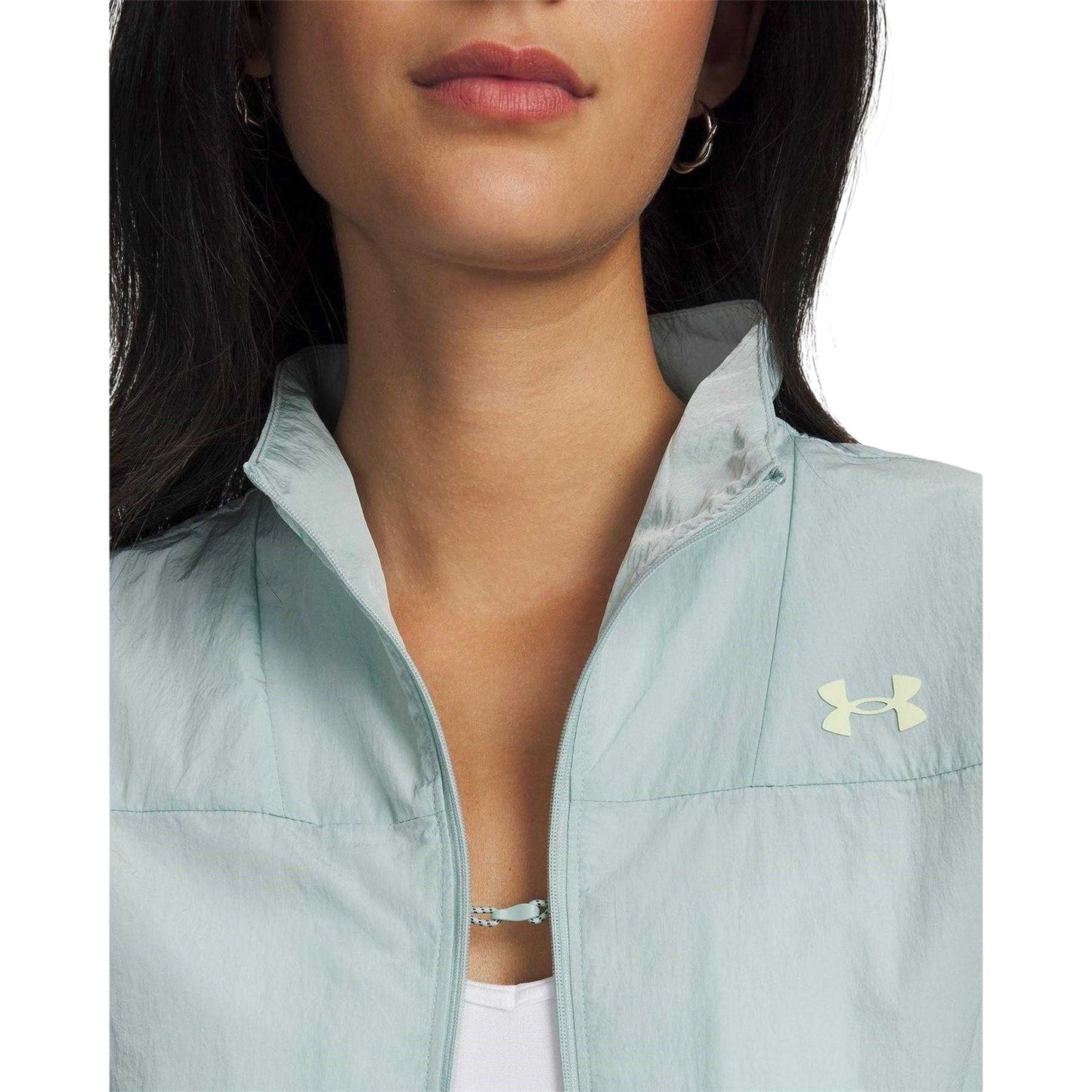 Blue-Green - Side - Under Armour Womens-Ladies Trail Run Lightweight Jacket